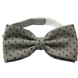 Grey dotted bow tie